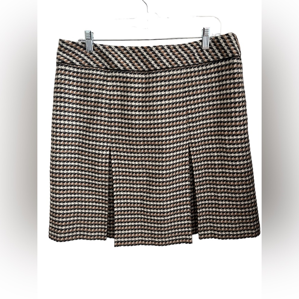 TALBOTS Houndstooth Wool blend lined skirt Size 14